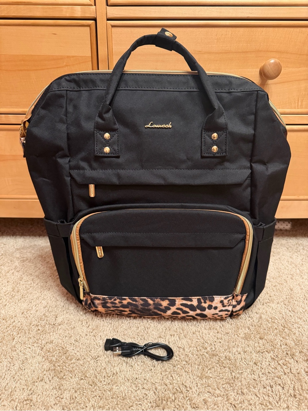 Rare Cheetah print with gold zipper detailed LOVEVOOK backpack